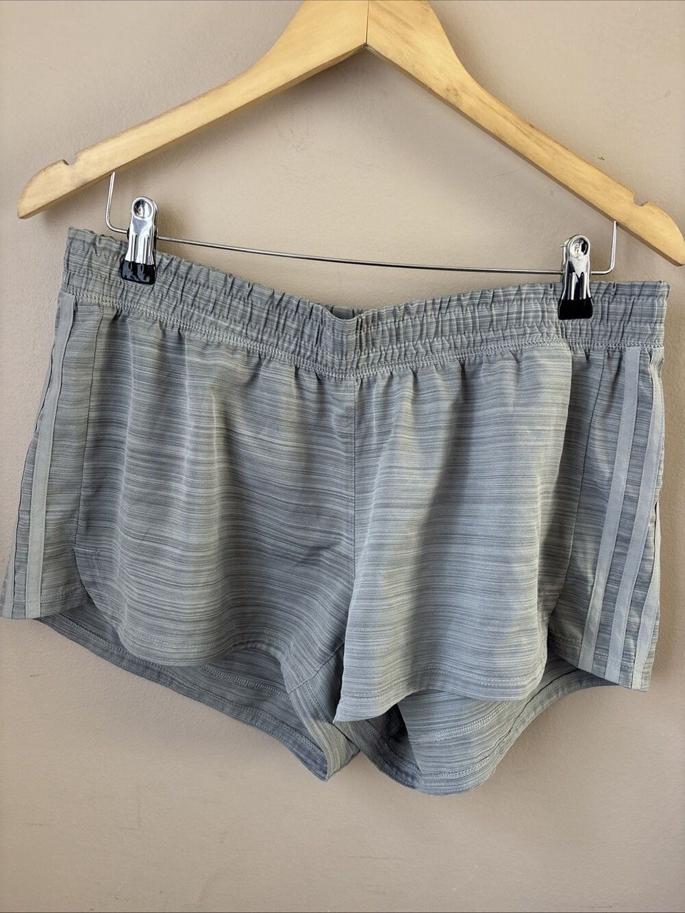 Adidas AeroReady Running Shorts Womens L Gray Athletic Active